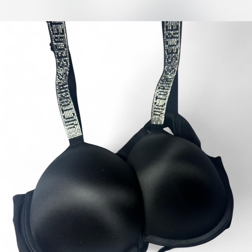 Victoria's Secret Black Bombshell Bra with Sparkling Straps